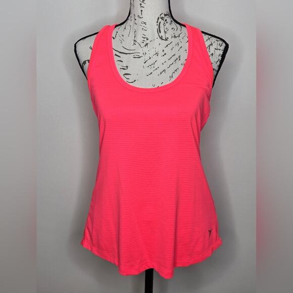 ACTIVE by Old Navy Neon Pink Ribbed Racerback Tank Top - Picture 1 of 7